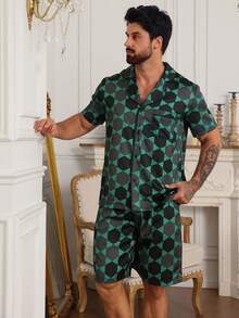 DAZY Men's Summer Short Sleeve Top And Shorts Floral Pajama Set - Multicolor - View 4