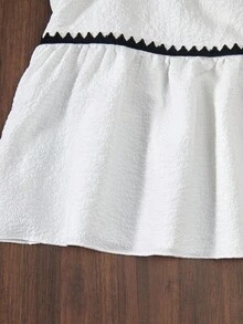 女童休闲度假白色修身吊带背心，夏季上衣，柔软修身，时尚设计，适合度假、旅行、校园、日常穿着 - 白色 - 查看 4