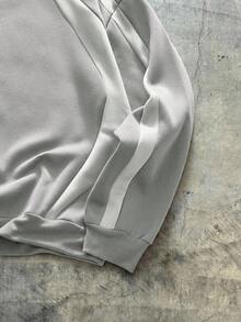 AXEPEAK Sudadera holgada casual para hombre, estampado gráfico de color contrastante en parchwork marrón, adecuada para primavera y otoño - Gris - Ver 4
