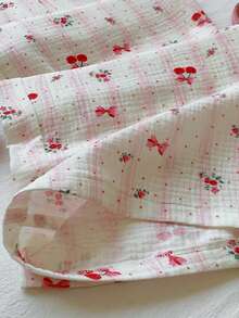 Comfortcana 2026春夏新款女士100%纯棉粉色樱桃印花长裤，适合女士度假、复活节、圣帕特里克节、派对、婚礼、毕业典礼、外出、优雅、休闲、奢华、正式、情人节、狂欢节、居家休闲、海滩等场合穿着。 - 彩色 - 查看 11