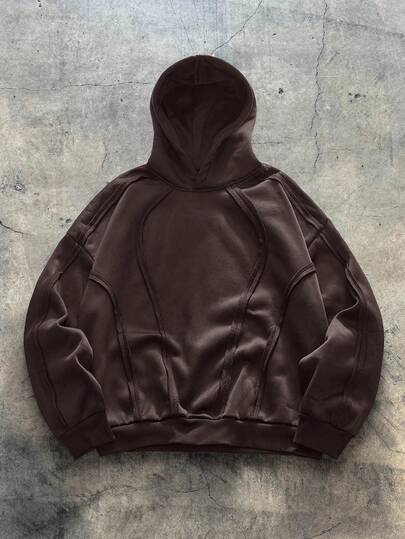 EASEVO Plus Size Men's Casual Patchwork Hoodie Sweatshirt