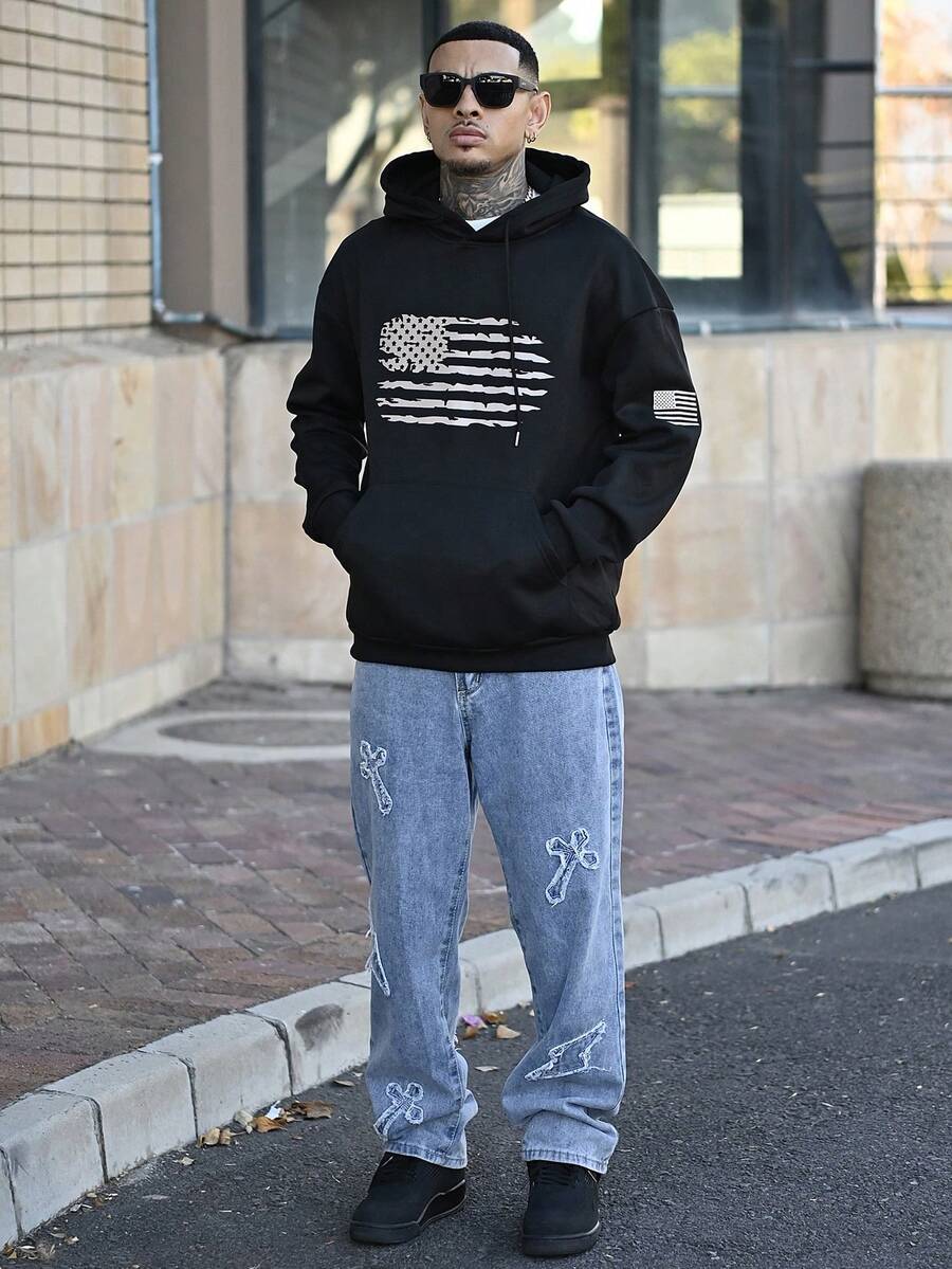 Devon Thys 热门男士连帽运动衫 | 最畅销的秋冬必备单品！ - 黑色 - 查看 1