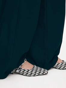 Mnmlis 女士新款灰色法式低跟尖头简约时尚羊毛玛丽珍鞋 - 黑與白 - 查看 6