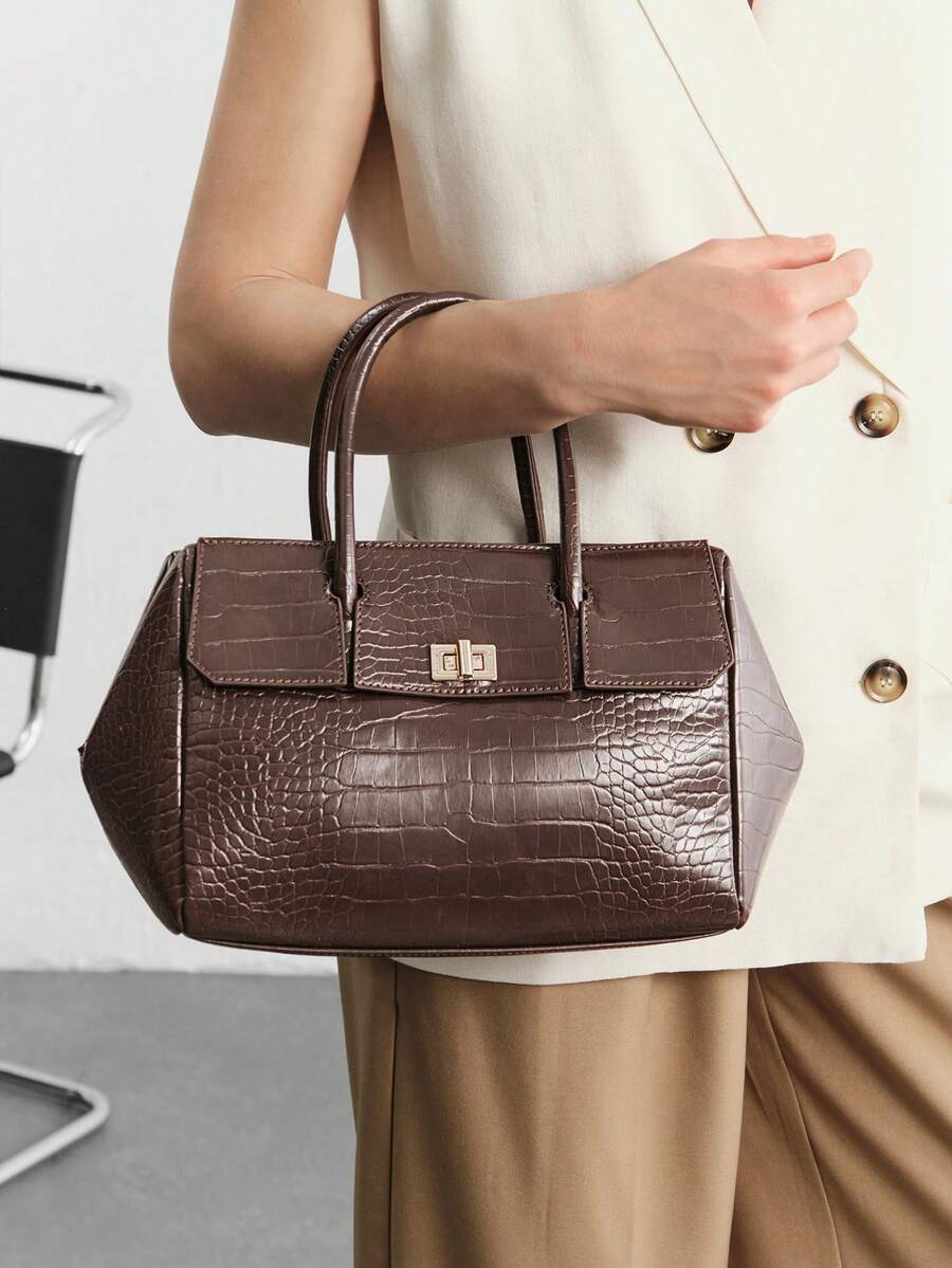 SHECARRY Women Casual Large Capacity Tote Handbag Valentines - Coffee Brown - View 1