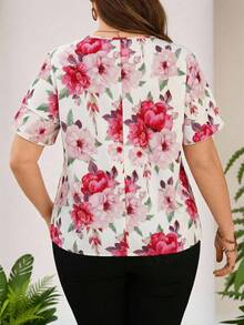 Reflora 大码优雅度假风印花荷叶边短袖女式夏季上衣 夏季 夏季假期 夏季女士 夏季女士优雅上衣 优雅女士上衣 夏季上衣 花卉上衣 花卉上衣 女士 花卉嘉年华服装 嘉年华 女士造型 2026 女士嘉年华服装 嘉年华 女士嘉年华服装 女士嘉年华服装 女士生日装 女士生日装 女士假期 女士节日 夏季假期 夏季假期 - 彩色 - 查看 2