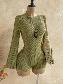 Soleia 新款休閒熱帶性感連身褲 女款度假婚禮賓客穿搭 畢業午宴 聖帕特里克節 春假 復活節 音樂節女裝 - 橄欖綠 - 查看 3