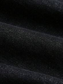 ROMWE MEN Street Life 男士宽松工装口袋牛仔裤 - 黑色 - 查看 6