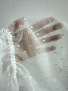 Swiss Dot Frill Trim Cami Top & Shorts PJ Set - White - View 7