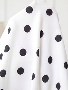 SHEIN Clasi Đầm chấm bi tay cánh dơi mới dành cho nữ cỡ lớn, màu đen trắng, đa năng cho cả đi làm hàng ngày và nhiều dịp khác nhau. - Đen và trắng - Xem 7