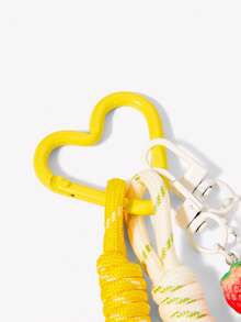 Viva Strut 1个趣味仿真水果柠檬片吊坠，多功能简约创意钥匙扣包包配饰吊坠 - 黃色 - 查看 5