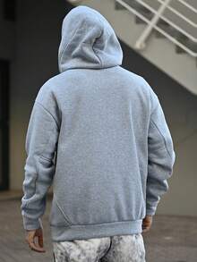 Devon Thys 男士休闲时尚独特高性价比轻盈柔软涤纶连帽衫，多功能套头卫衣，通勤必备 - 淺灰色 - 查看 3