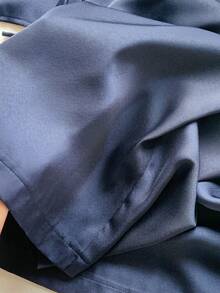 Comfortcana 女士海军蓝亚麻吊带背心和裤子两件套 - 藏蓝色 - 查看 4