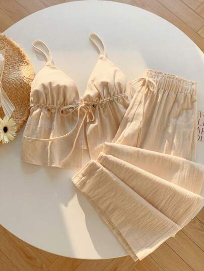 Comfortcana 女士编织条纹休闲度假两件套，春夏款