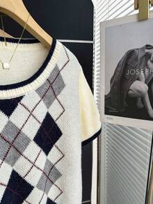 Franclia 新款休闲宽松通勤简约设计女式针织上衣，春秋季 - 彩色 - 查看 5