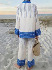 Balvessa Women's Vacation Floral Print Loose 2 Pieces Set - Multicolor - View 2