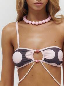 Musera Resort Áo bikini quây chấm bi đính hạt, chỉ mặc ngoài, thích hợp mặc đi biển mùa hè, nghỉ mát, hàng ngày, gợi cảm, dễ thương, du lịch, Bambola. - Nhiều màu - Xem 7