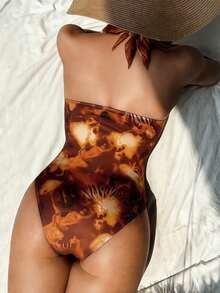 Swim SXY Bộ đồ bơi liền thân in họa tiết mới về dành cho nữ, đồ bơi gợi cảm hở lưng, thích hợp cho tiệc tùng, kỳ nghỉ, nghỉ dưỡng, đồ bơi nữ, áo liền thân, đồ bơi một mảnh, trang phục lễ hội mùa hè cho nữ, trang phục dự tiệc, trang phục đi biển. - Nhiều màu - Xem 8