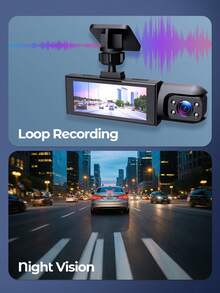 Camera hành trình 4K trước và sau, camera hành trình 3 kênh Full HD, tặng kèm thẻ nhớ 32GB, tích hợp WiFi, GPS, cảm biến va chạm, tầm nhìn ban đêm, HDR, IPS, chế độ đỗ xe 24 giờ. - A - Xem 4