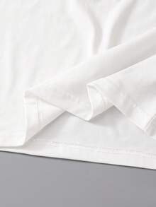 Sparklyn Girls' White T-Shirt + Casual Striped Straight Pants Comfortable 2-Piece Set - Black - View 9