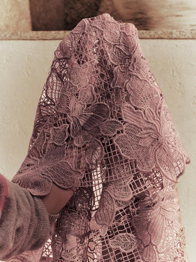 Women's Hollow Lace Trim Single-Breasted Casual Versatile Daily Wear Shirt Shirts For Women Elegant Lace Blouse Sheer Shirt Mesh Shirt See Through Shirt Lace Shirt