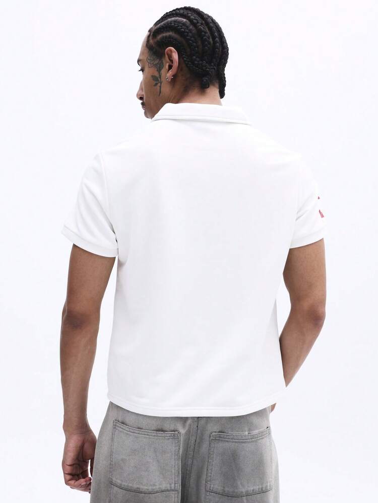 ブランドロゴ入りシュランケンポロ