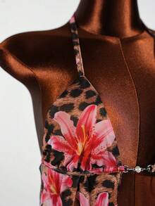 SaltGleam SaltGleam 女士性感露背吊带系带度假印花吊带衫 - 彩色 - 查看 4