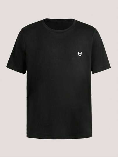 Driftmere Ins Street Style Men's Geometric U-Letter Print Round Neck Loose Casual Short Sleeve T-Shirt