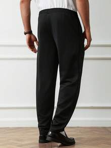 HUEFORM Quần dài nam dáng rộng, phong cách cổ điển retro, quần thể thao ống thẳng đơn giản, đa năng. - màu đen - Xem 4