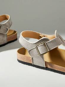 Solecia Sandalias casuales de mujer para primavera y verano, sandalias planas de tira entre los dedos de unicolor para vacaciones de primavera y Pascua - Gris terciopelo - Ver 5