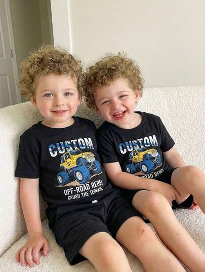 Young Boy Stylish Racing Car Graphic Tee, Casual Round Neck Short Sleeve T-Shirt, Suitable For Holidays, Parties, Spring/Summer Seasons - Lightweight & Comfortable, Summer Must-Have, Fashionable Casual Wear, Spring/Summer Street, Outdoor, School, Holiday, Gift