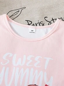 Bộ đồ ngủ mùa hè cho bé gái, áo tay ngắn và quần short ôm sát, áo họa tiết kaki + quần short in hình chuột lang, đồ ngủ thoải mái, ôm sát dễ thương, bộ đồ mặc nhà cho bé gái họa tiết chuột lang đáng yêu. - Màu be - Xem 5