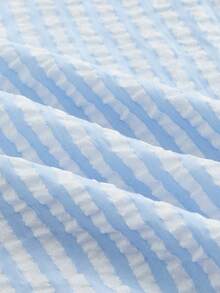 HIMLAND Men's Summer Casual Vacation & Commute Contrast Stripe Print Half-Button Polo Shirt And Drawstring Waist Shorts Set - Multicolor - View 4