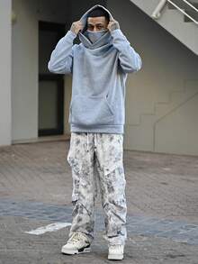 Devon Thys 男士休闲时尚独特高性价比轻盈柔软涤纶连帽衫，多功能套头卫衣，通勤必备 - 淺灰色 - 查看 2