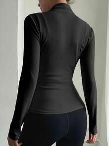DAZY Women's Black Casual Outdoor Sports Jacket, Suitable For Workout, Holiday, Spring & Summer Y2k - Black - View 2
