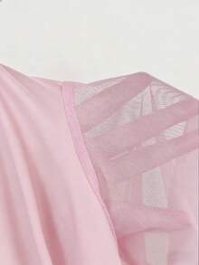 Vibekara Plus Size Women's Solid Color Y2K Crop Top, Spring/Summer - Pink - View 4