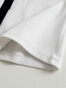 Franclia 女士休闲优雅罗纹针织撞色滚边纽扣细节无袖吊带背心，适合日常穿着/通勤/休闲度假/浪漫约会/上学/海滩度假 - 白色 - 查看 5