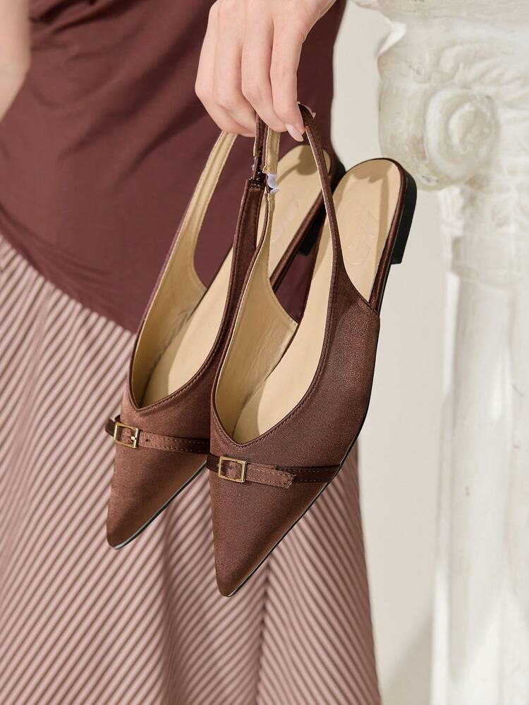 CUCCOO CHICEST Women's Fashion Pointed Toe Flat Backless Satin Butterfly Decor Comfortable Breathable Casual Commute Daily Mary Jane Flat Shoes Wedding Shoes Spring Shoes Bride Shoes