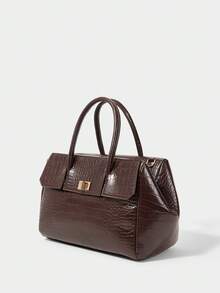 SHECARRY Bolso de mano grande de capacidad casual para mujer, regalo de San Valentín - Café integral - Ver 4