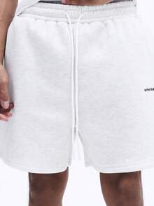 SUMWON Herren Regular Fit Grafik Shorts mit Kordelzug Taille Seitentaschen Sommer Lässig Bermuda Stil weiße Shorts - Grau - Übersicht 6