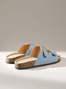 Solecia 新款女士平底休闲度假沙滩通勤拖鞋 - 淺藍色 - 查看 4