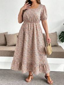 SHEIN Clasi Đầm hoa nhí dáng rộng, thường ngày, cỡ lớn - Nhiều màu - Xem 3