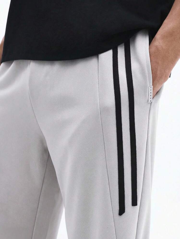 Wide Leg Sweatpants With Side Stripes