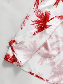 Camisa tejida con cuello estampada de vacaciones para niños adolescentes - Rojo - Ver 7