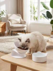 PETSIN 1 Bát ăn và uống cho mèo, bát cho thú cưng có phần cổ cao, chống trượt, miệng bát nghiêng, dùng để uống và ăn, bát đôi cho mèo và chó, bát đựng nước. - Nhiều màu - Xem 5