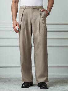 HUEFORM 男士杏色休闲裤，配腰带，Vibe，春夏款 - 米色 - 查看 6