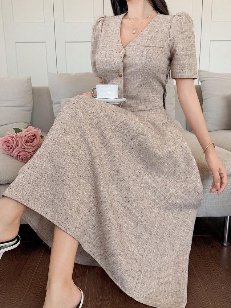 2pcs/Set Women's Commuter Short Jacket And Skirt Outfit