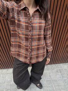 Maija Camisa de manga larga a cuadros casual para ir al trabajo, otoño - Multicolor - Ver 6