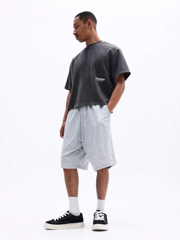 Boxy Fit Printed Crew Neck Tee