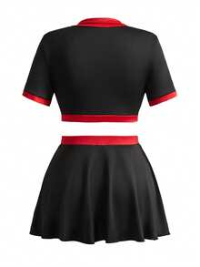 2pcs Nurse Costume Set - Zipper Top And Mini Skirt - Multicolor - View 8