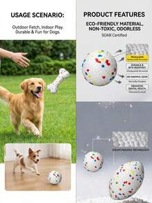 PETSIN 1 Quả bóng đồ chơi cho thú cưng - Đủ chắc chắn để chịu được lực cắn mà không làm vỡ hạt bỏng ngô. Chó có thể gặm xương và thưởng thức bánh rán. Đồ chơi cho thú cưng. - trắng - Xem 6
